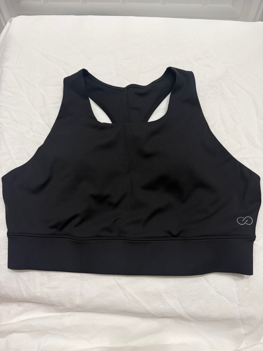 CALIA by Carrie Underwood Black High-Neck Racerback Sports Bra with Keyhole
